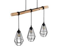 Lindby - Eldarion 3 Lámpara Colgante Black/Wood