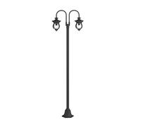 Lindby farol de jardín en gris oscuro, transparente, farola