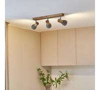 Lindby - Filiz 3 Lámpara de Techo Concrete/Wood
