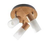 Lindby Foco Christoph (Tradicional) en Marrón hecho de Madera e.o. para Salón & Comedor (3 llamas, E14) foco empotrado lámpara techo pared