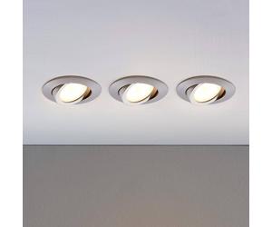 Lindby Foco empotrable LED Andrej, redondo, aluminio, lote de 3