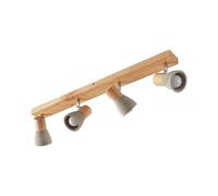 Lindby Filiz foco, 4 luces, 77 cm, madera, hormigón, E14