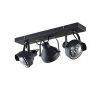 Lindby Foco Henega (Industrial) en Negro hecho de Metal e.o. para Salón & Comedor (3 llamas, GU10) foco empotrado lámpara techo pared