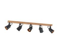 Lindby Foco Kimban (Moderno) en Marrón hecho de Madera e.o. para Salón & Comedor (5 llamas, E14) foco empotrado lámpara techo pared