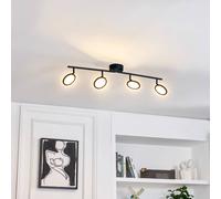 Lindby foco LED Manel, negro, hierro, 82 cm de largo, 4 luces.