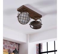 Foco Lindby Tamin, color óxido, 2 luces, cristal, G9