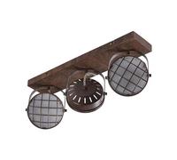 Foco Lindby Tamin, 48 cm, color óxido, 3 luces, cristal