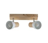 Lindby Foco Thorin en Marrón hecho de Madera e.o. para Salón & Comedor (2 llamas, E14) foco empotrado lámpara techo pared