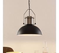 Lindby Freitjof lámpara colgante negro/níquel mate True