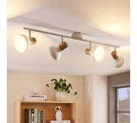 Lindby Fridolin downlight de techo, 70 cm, 4 luces, blanco, metal