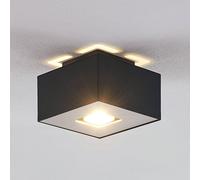 Lindby Kasi plafón, negro 1 luz 14 x 14 cm
