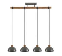 Lindby lámpara colgante en madera, gris oscuro, luminaria suspendida