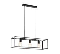 Lindby lámpara colgante en negro con acabado mate, luminaria suspendida | e27, 3 bombillas, moderno para cocina, sala de estar, salón, comedor