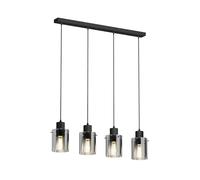 Lindby Lámpara colgante Kourtney (Moderno) en Negro e.o. para Salón & Comedor (4 llamas, E27) lámpara vidrio mesa comedor