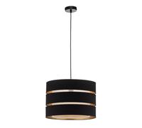 Lindby Lámpara colgante en Negro hecho de Textura, Tela Tejido Seda e.o. para Salón & Comedor (1 llama E27) lámpara techo