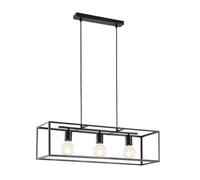 Lámpara colgante Lindby Emily, 72 cm, negra, 3 luces, metal