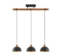 Lámpara colgante Lindby Flurin, 3 luces, 107 cm, negra, metal