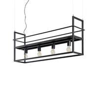Lindby Lámpara colgante Grisela (Moderno) en Negro hecho de Metal e.o. para Salón & Comedor (4 llamas, E27) lámpara techo