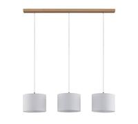 Lindby Lámpara colgante Imarin (Moderno) en Marrón hecho de Textura, Tela Tejido Seda e.o. para Salón & Comedor (3 llamas E27) lámpara textil plafón techo