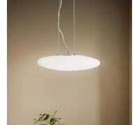 Lindby Lámpara colgante LED Gunda, blanco, cristal, Ø 47 cm, atenuable