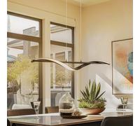 Lindby lámpara colgante LED Munja, negra, metal, atenuable