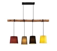 Lindby Lámpara colgante Moskau (Moderno) en Marrón hecho de Madera e.o. para Salón & Comedor (4 llamas, E27) lámpara textil plafón techo