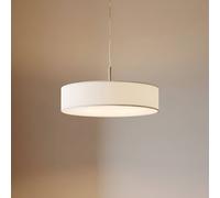 Lindby lámpara colgante Sebatin, Ø 50 cm, blanco, tela, E27