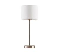 Lindby lámpara de mesa en níquel satinado, blanco, mesita noche