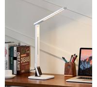 Lindby lámpara de mesa LED Eleni, blanca, CCT, atenuable True