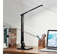 Lindby lámpara de mesa LED Eleni, negra, CCT, atenuable