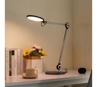 Lindby lámpara de mesa LED Nyxaris, gris, metal, CCT, 50 cm