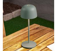 Lindby Lámpara de mesa LED recargable Arietty, verde, atenuable, IP65