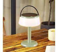 Lindby Lámpara de mesa LED solar Mikkel, verde, atenuable