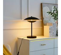 Lindby Lámpara de mesa LED Tiama, metal, negro/oro, Ø 30 cm