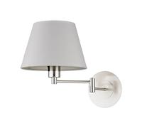 Lindby Lámpara de pared Pola (Moderno) en Gris hecho Textura, Tela Tejido Seda e.o. para Salón & Comedor (1 llama E27) lámparas textiles aplique