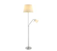 Lindby Lámpara de pie Nantwin (Moderno) en Blanco hecho Textura, Tela Tejido Seda e.o. para Salón & Comedor (1 llama E27) lámpara textil