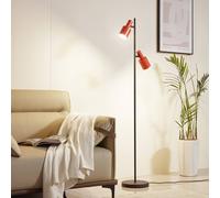 Lindby lámpara de pie Ovelia, naranja/negro, hierro, E27