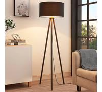 Lindby Lámpara de pie textil Majken - gris oscuro/negro