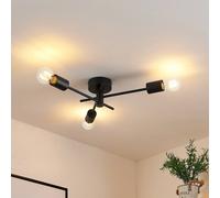 Lindby Cerros plafón 3 luces, negro