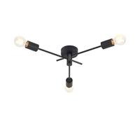 Lindby Lámpara de techo Cerros, 3 luces, negro, metal