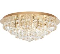 Plafón Lindby Gillion, 8 luces, dorado, cristal