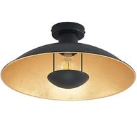 Lámpara de techo Lindby Narisara, Ø 40 cm, E27, negro-oro
