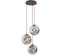 Lámpara colgante Lindby Valentina, E27, Ø 49 cm, gris ahumado, cristal