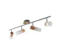 Lindby lámpara de techo en blanco, madera, foco | lámpara de cocina, e14, 4 bombillas, rústico, casa de campo, 3000 k blanco cálido, de madera para sala de estar, salón,