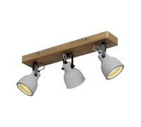 Lindby lámpara de techo en gris, madera, foco | lámpara de cocina, gu10, 3 bombillas, diseño industrial, de hormigón, cemento para sala de estar, salón, pasillo, cocina,