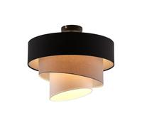 Lindby lámpara de techo en negro, gris plafón | lámpara de salón, e27, moderno, de tela para sala de estar, salón, pasillo, dormitorio, comedor