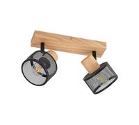 Lindby lámpara de techo en negro, madera, foco | lámpara de cocina, e14, 2 bombillas, moderno, de madera para sala de estar, salón, pasillo, comedor