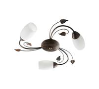 Lindby lámpara de techo en negro-oro cepillado, blanco, plafón | lámpara de salón, e14, 3 bombillas, clásico, de vidrio para sala de estar, salón, pasillo, dormitorio, comedor