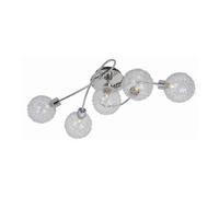 Lindby lámpara de techo en plata, cromo plafón | lámpara de salón, g9, 5 bombillas, moderno, vidrio para pasillo, sala de estar, salón, dormitorio, comedor
