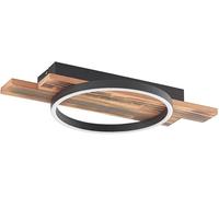 Lindby Lámpara de techo led de madera marrón